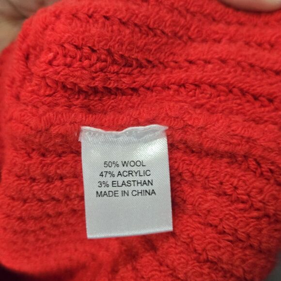 Tuckernuck M Red Caswell Fringe Mockneck Wool Blend Sweater - Picture 6 of 8